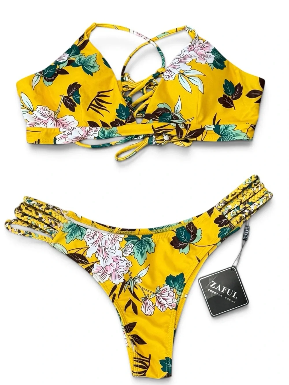 NWT Zaful 2pc Floral Bikini Size Large 8
